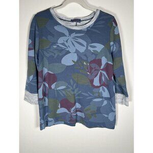 FRESH PRODUCE tahitian poppy floral retro sweatshirt S/M cottagecore CUTE!